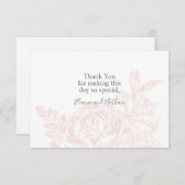 Elegant Soft Pink White Floral Wedding Dankeskarte (Vorne/Hinten)