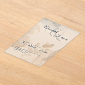 Elegant Soft Romantic Botanical Script Wedding  Acryleinladungen (Ablage )