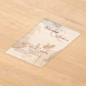 Elegant Soft Romantic Botanical Script Wedding  Acryleinladungen (Ablage )