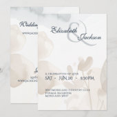 Elegant Soft Romantic Botanical Script Wedding  Einladung (Vorne/Hinten)