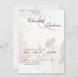 Elegant Soft Romantic Botanical Script Wedding  Einladung
