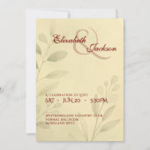 Elegant Soft Romantic Botanical Script Wedding  Einladung (Vorderseite)