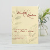 Elegant Soft Romantic Botanical Script Wedding Einladung (Stehend Vorderseite)