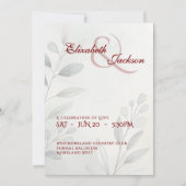 Elegant Soft Romantic Botanical Script Wedding Einladung (Vorderseite)