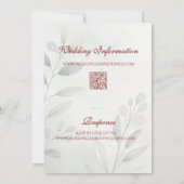 Elegant Soft Romantic Botanical Script Wedding Einladung (Rückseite)