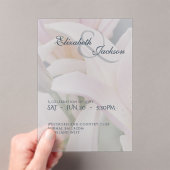 Elegant Soft Romantic Floral Lily Script Wedding Acryleinladungen (Insitu (Handheld))