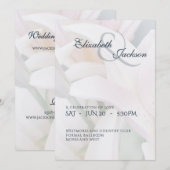 Elegant Soft Romantic Floral Lily Script Wedding Einladung (Vorne/Hinten)