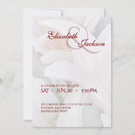 Elegant Soft Romantic Floral Lily Script Wedding Einladung