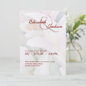 Elegant Soft Romantic Floral Lily Script Wedding Einladung (Stehend Vorderseite)