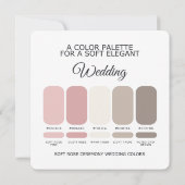 Elegant Soft Rose Wedding Color Palette Card Einladung (Rückseite)