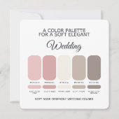 Elegant Soft Rose Wedding Color Palette Card Einladung (Vorderseite)