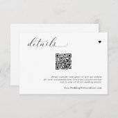 Elegant Soft Simple Modern Wedding Details Begleitkarte (Vorne/Hinten)