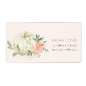 Elegant Soft White Pumpkin Blush Floral Address La (Vorne)
