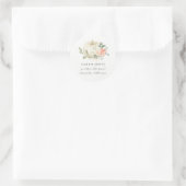 Elegant Soft White Pumpkin Blush Floral Address Runder Aufkleber (Tasche)