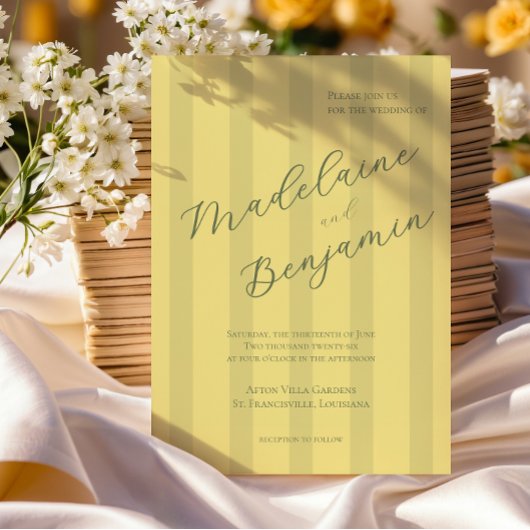 Elegant Soft Yellow Wedding Invitation Einladung