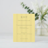 Elegant Soft Yellow Wedding RSVP Card (Stehend Vorderseite)