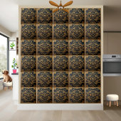 Elegant Solid Black Gold Griechisch dekorativ Fliese