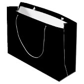 Elegant Solid Black Große Geschenktüte (Rückseite Schrägansicht)