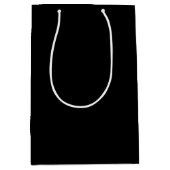 Elegant Solid Black Mittlere Geschenktüte (Vorderseite)