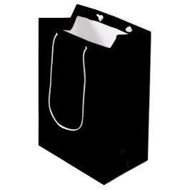 Elegant Solid Black Mittlere Geschenktüte