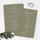 Elegant Solid Lily Green Wedding Zeremony Program Programm