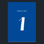 Elegant Solid Mediterranean Blue Script Wedding Tischnummer<br><div class="desc">Führe deine Gäste mühelos an ihre Tische mit diesen eleganten Solid Mediterranean Blue Script Hochzeitskarten. Die minimalistische Karte verleiht sich in die wunderschöne Farbe des Ägäischen Meeres ein. Ideal für Hochzeiten in Urlaubsort an der Küste von Amalfi,  Italien oder Andalusien,  Spanien.</div>