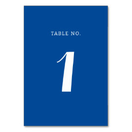 Elegant Solid Mediterranean Blue Script Wedding Tischnummer