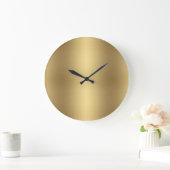 Elegant Solid Metallic Old Gold Große Wanduhr (Zuhause)