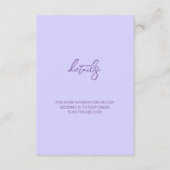 Elegant Solid Purple Lavender Begleitkarte (Vorderseite)