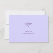 Elegant Solid Purple Lavender RSVP Karte (Vorderseite)
