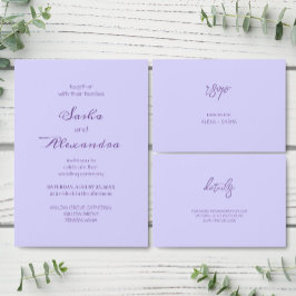 Elegant Solid Purple Lavender  RSVP Karte