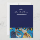 ELEGANT SOMMER GARDEN PARTY SAPPHIRE GEM MONOGRAM EINLADUNG (Rückseite)