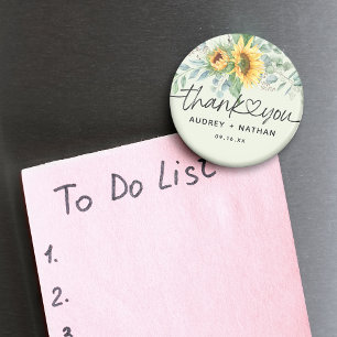 Elegant Sonnenblume Eukalyptus Vielen Dank für Ihr Magnet