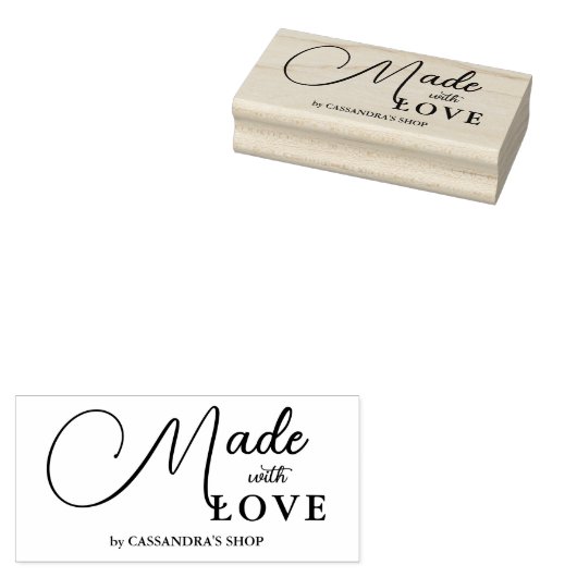 Elegant Sophisticated Calligraphy Made with Love Gummistempel (Stempel)