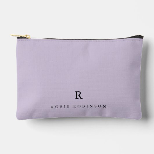 Elegant Sophisticated Classic Monogram Lilac Zubehörtasche (Vorderseite)