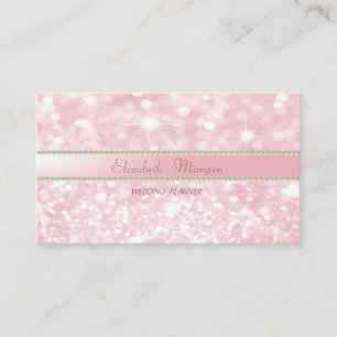 Elegant Sophisticated Modern Glitter Bokeh, Perlen Visitenkarte