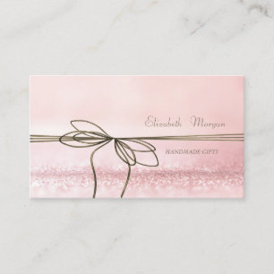 Elegant Sophisticated Modern Rosa Glitzernd, Schle Visitenkarte