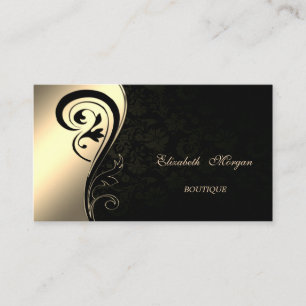 Elegant Sophisticated , schwarzer Damast, goldene Visitenkarte