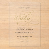 Elegant Sophisticated Script Wedding Acryleinladungen (Vorderseite)
