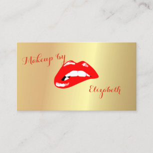 Elegant Sophisticiert Modern , Gold -Rote Lippen Visitenkarte