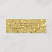 Elegant Sophisticy Modern Glittery Bokeh Mini Visitenkarte (Rückseite)