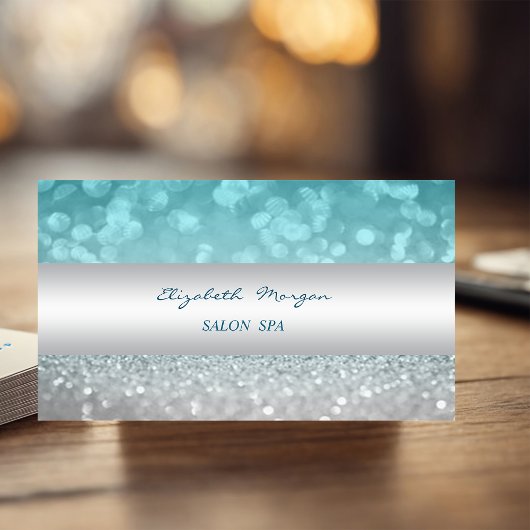 Elegant Sophisticy Modern Glittery Bokeh Visitenkarte