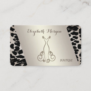 Elegant Sophistisch Modern, Leopardenprint, Kleid Visitenkarte