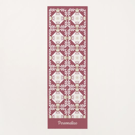 Elegant Southwest Burgundy Zen Yoga Namaste Yogamatte (Vorderseite)