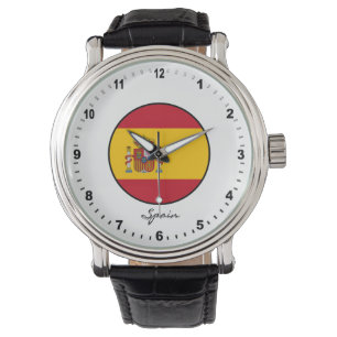 Elegant Spain Watch & Spanish Flag / Madrid Armbanduhr