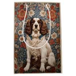 Elegant Spanisch auf Vintagem floralen Hintergrund Mittlere Geschenktüte