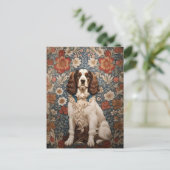 Elegant Spanisch auf Vintagem floralen Hintergrund Postkarte (Stehend Vorderseite)