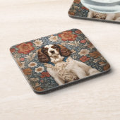 Elegant Spanisch im floralen Hintergrund Getränkeuntersetzer (Linke Seite)