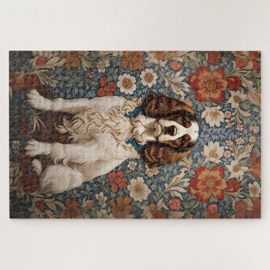 Elegant Spanisch im floralen Hintergrund Puzzle (Horizontal)