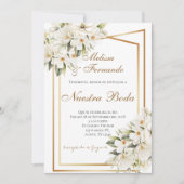 Elegant Spanish Wedding Invitation Einladung (Vorderseite)